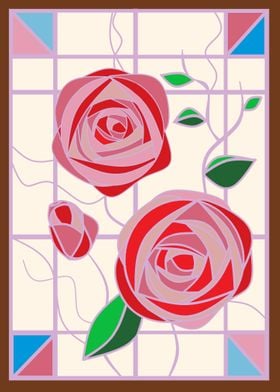 Doodle Stained Glass Roses