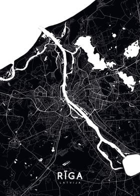 Riga map black