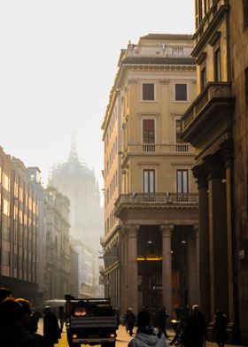 Milan on a hazy day