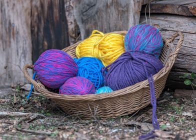 wool in basket