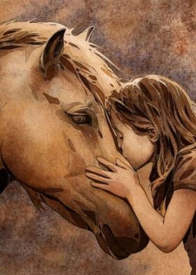 Horse and Girl Canvas