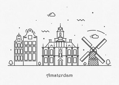 Amsterdam City Skyline