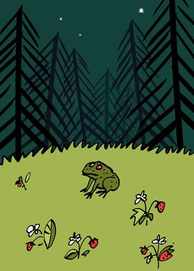 Frog On A Forest Field