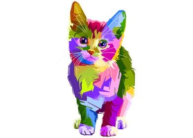 Colorful Cute Kitten