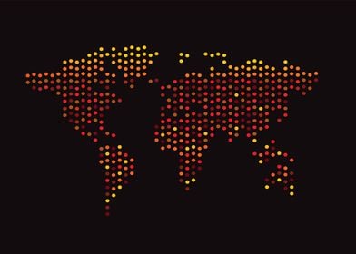 World map halftone neon 3