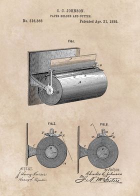 patent Johnson paper holde