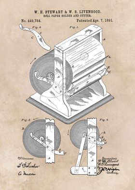 Roll paper holder and cutt