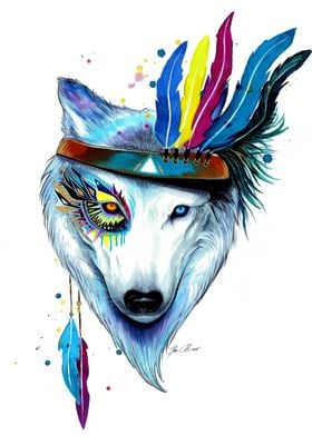 Wolf with feathers