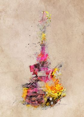 Guitar yellow art