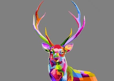 Abstract Colorful Deer