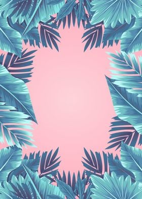 Tropical leaves mirrored