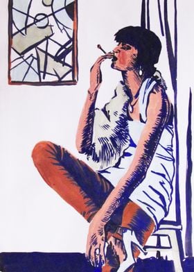 Smoking girl