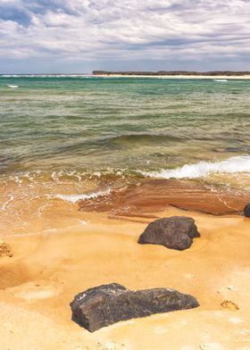 Two Rocks On A Beach