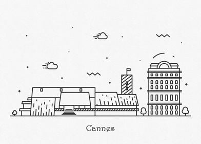 Cannes City Skyline