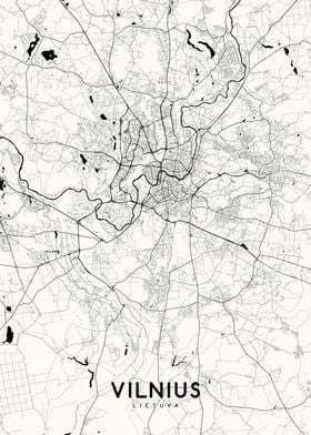 Vilnius map white