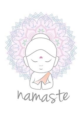 Cute Buddha saying Namaste