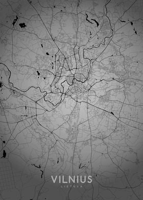 Vilnius map BW