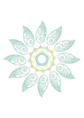 Decorative leaf Mandala