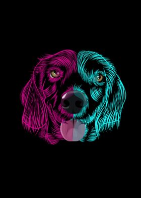 Dog on neon mode