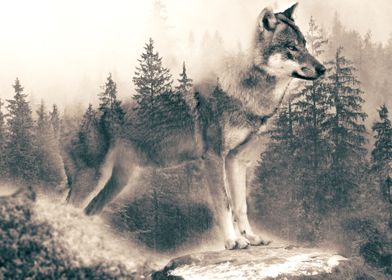 Wolf in forest
