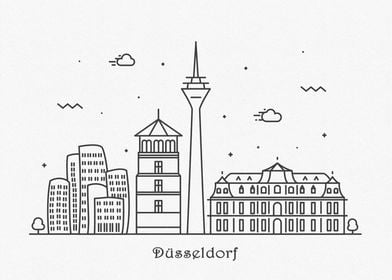 Dusseldorf City Skyline