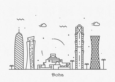 Doha City Skyline