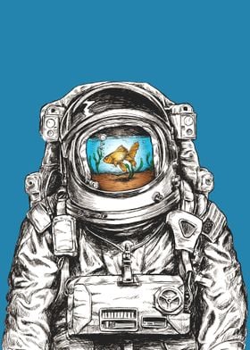 Astronaut with a fish