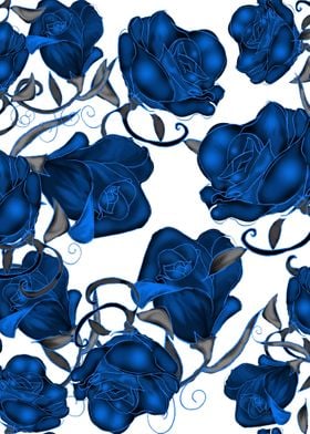 Blue Roses Drawing