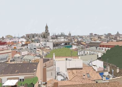 Malaga city centre view