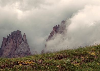 rocky mountain and cloud