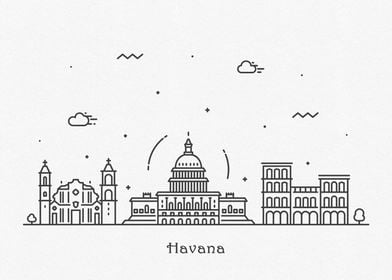 Havana City Skyline