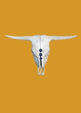 Mustard Yellow Cow Skull