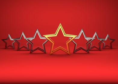 7 stars on red background