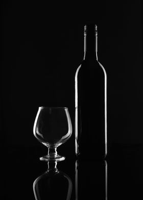 Red Wine Bottle and Glass