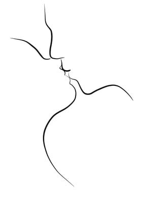 Kiss Line Drawing