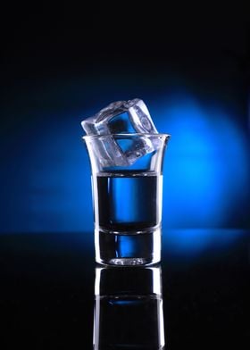 Shot Glass with Ice Cube