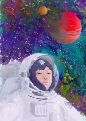girl in space
