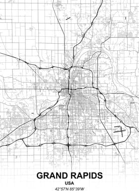 Grand Rapids USA city map