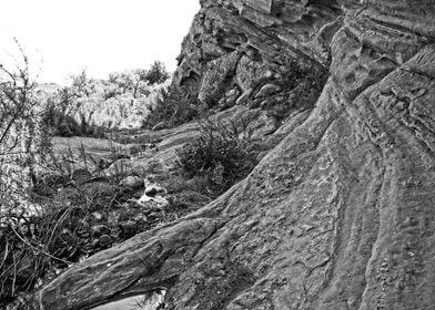 Sandstone Cliffs in Shadow