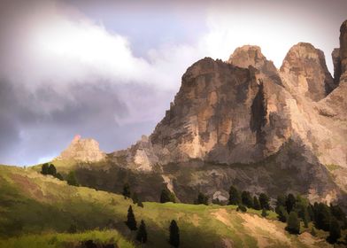 rocky mountain and cloud