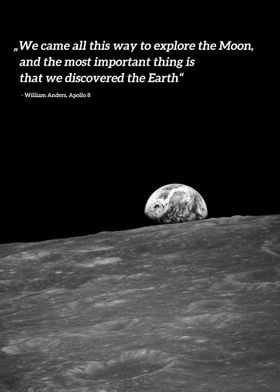 Earthrise BW with Quote