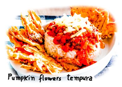 Pumpkin flowers tempura