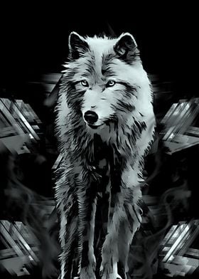 wolf black and white