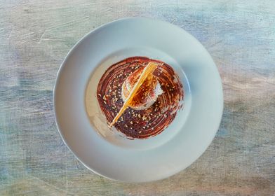 dessert with chocolate