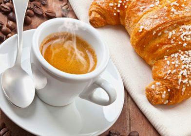 Espresso with croissant