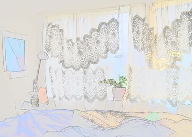 White Bedroom w Art