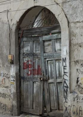 Old Weathered Wooden Door