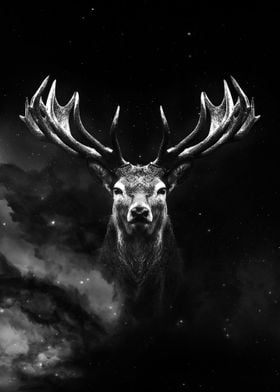 Galaxy deer face wallpaper