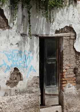 Weathered Doors in a Wall