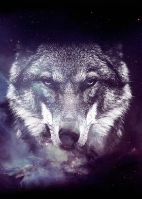 Galaxy Wolf face  wallpape